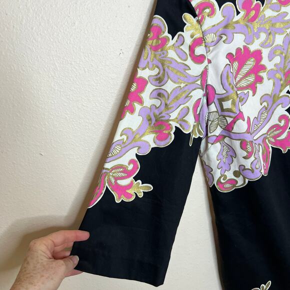 Lily Pulitzer Shauna Tunic Black Pink 3/4 Sleeve Dress 6 - Picture 3 of 12